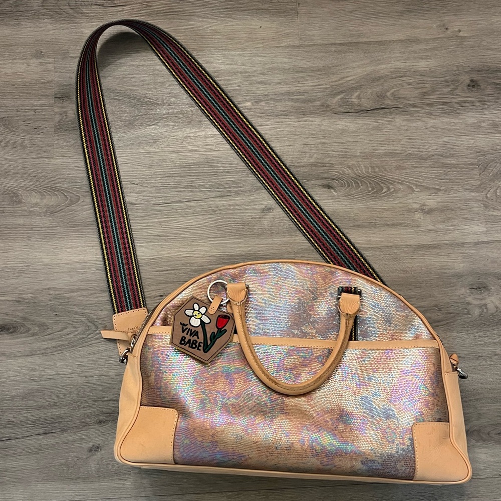 Consuela Iridescent  Bag with Tan and Multicolor Strap